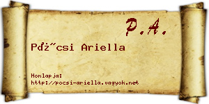 Pócsi Ariella névjegykártya